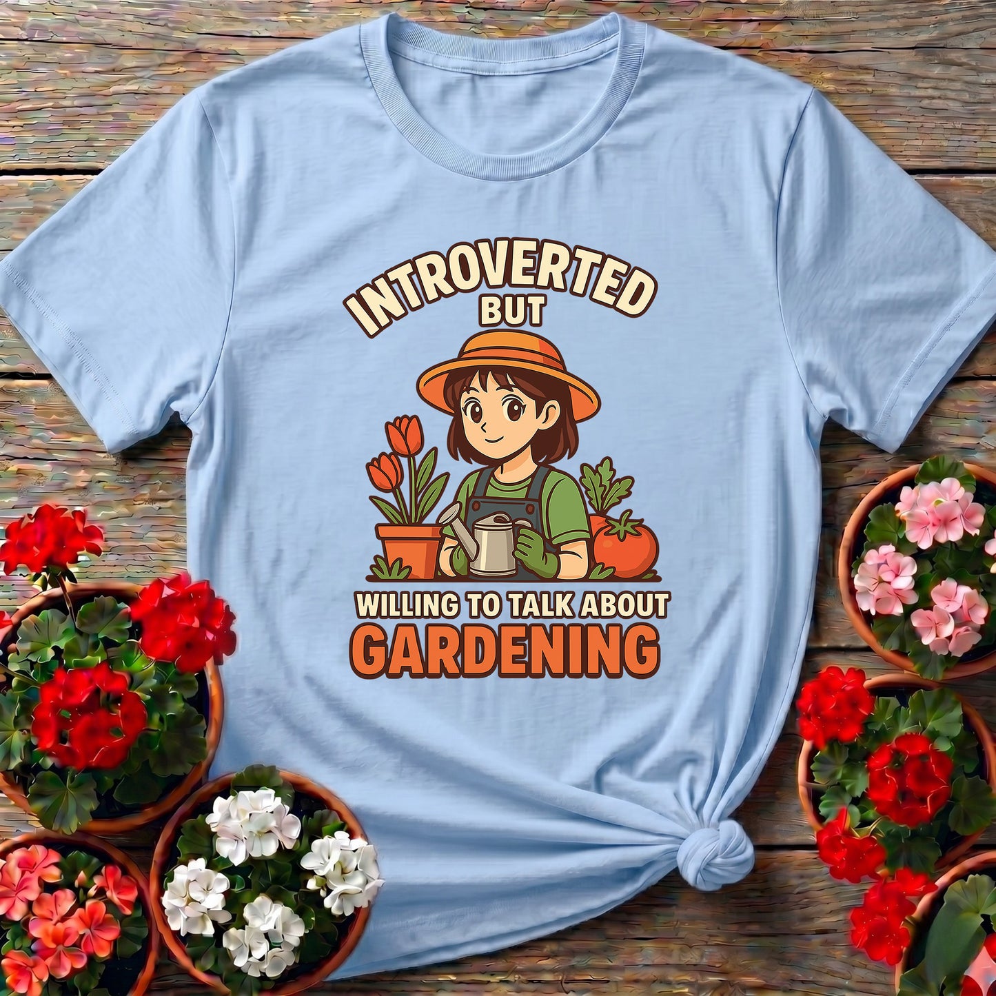 Introverted Willing To Talk Gardening Anime T-shirt