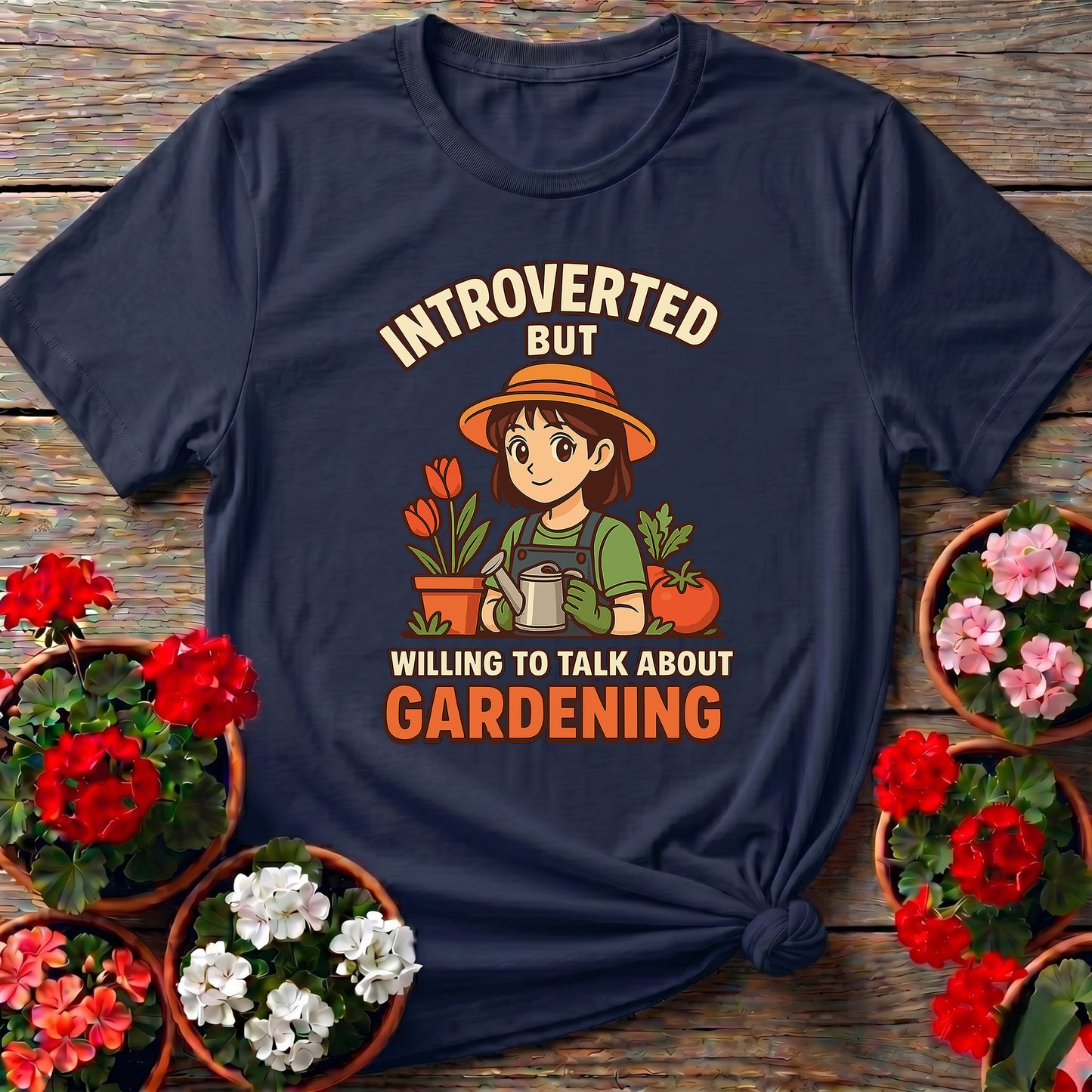 Introverted Willing To Talk Gardening Anime T-shirt
