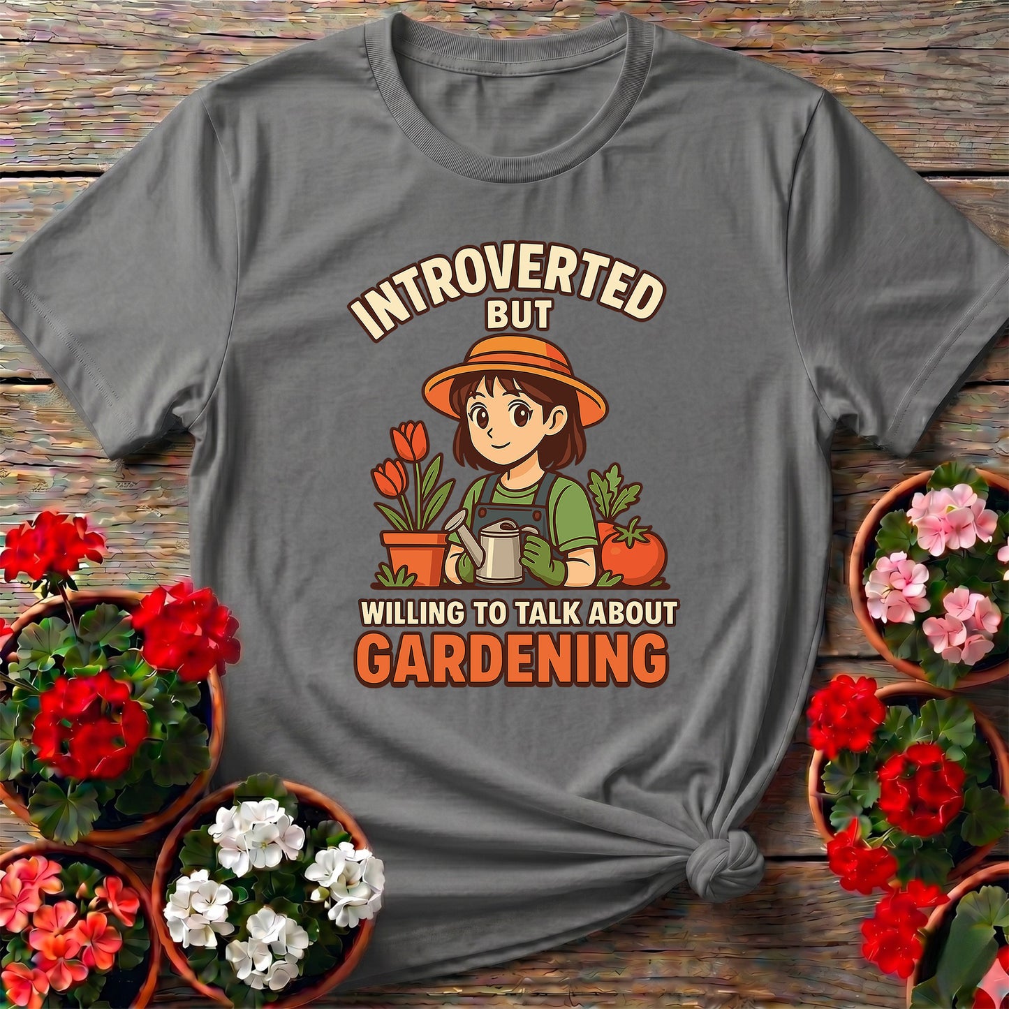 Introverted Willing To Talk Gardening Anime T-shirt