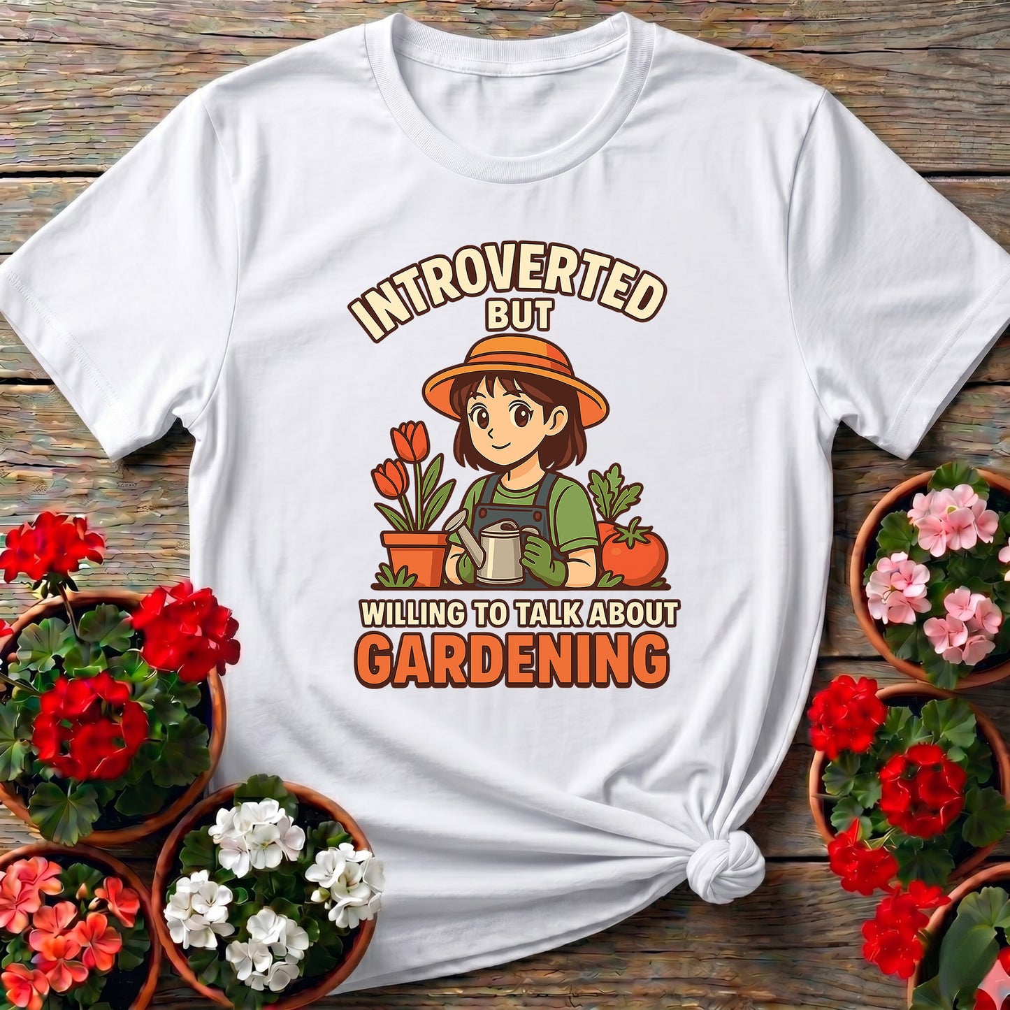 Introverted Willing To Talk Gardening Anime T-shirt