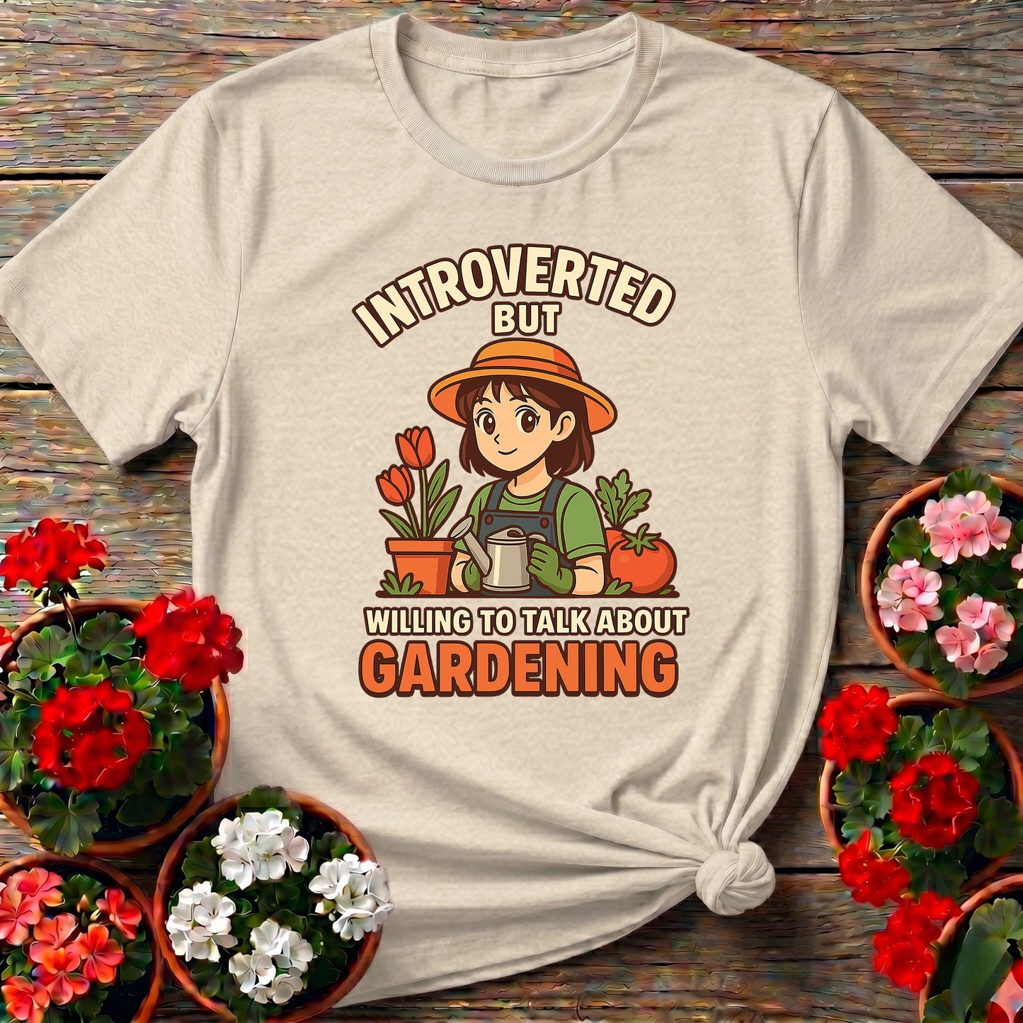 Introverted Willing To Talk Gardening Anime T-shirt
