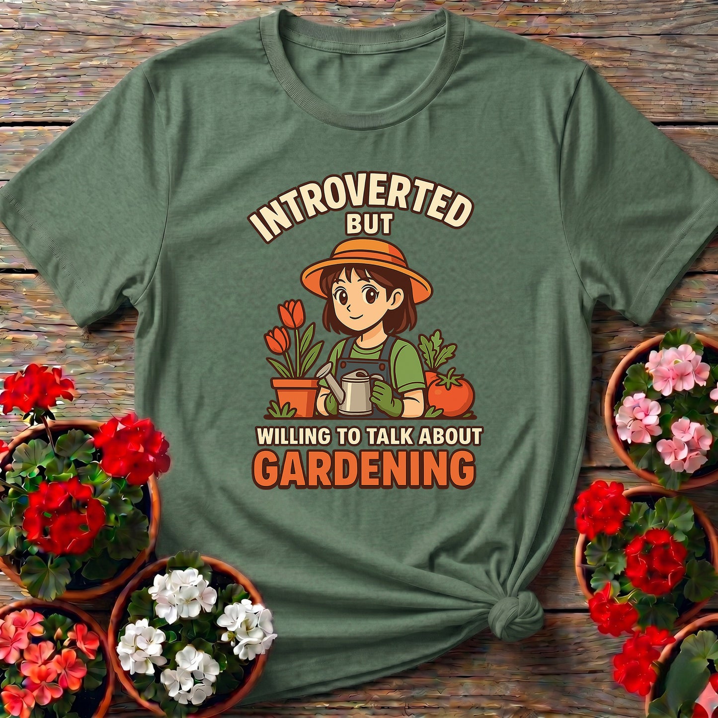 Introverted Willing To Talk Gardening Anime T-shirt