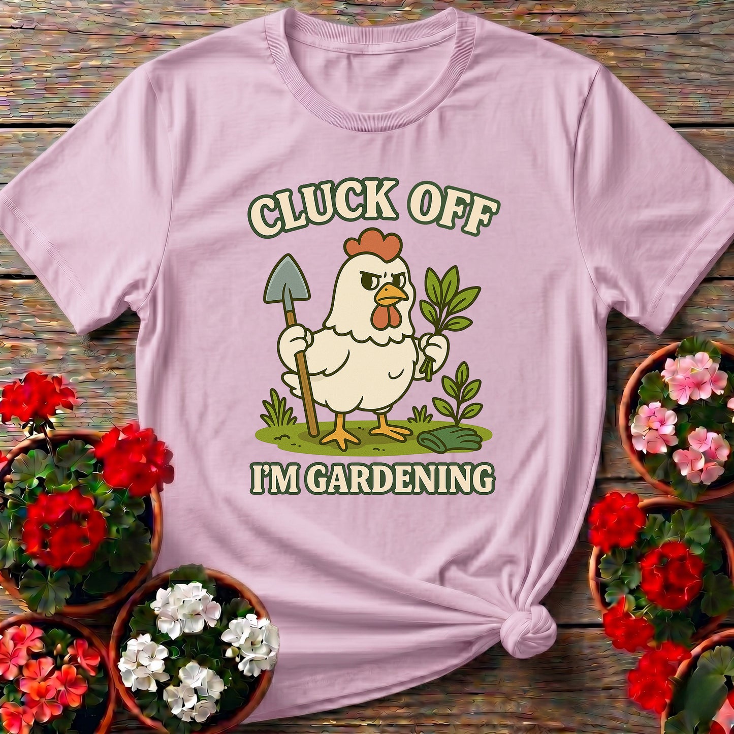 Cluck Off I'm Gardening Funny Chicken T-shirt