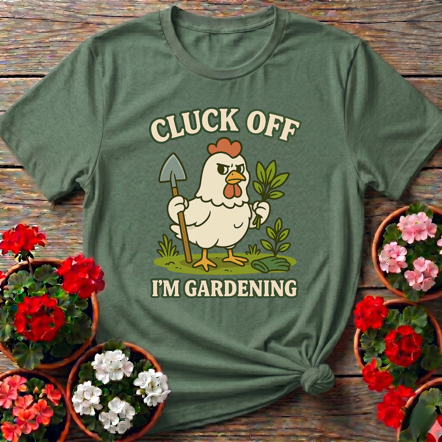 Cluck Off I'm Gardening Funny Chicken T-shirt