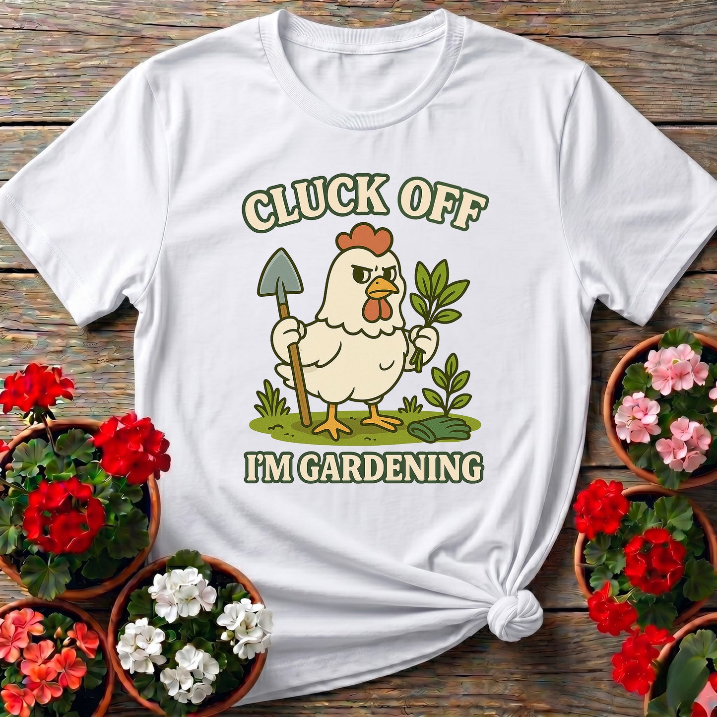 Cluck Off I'm Gardening Funny Chicken T-shirt