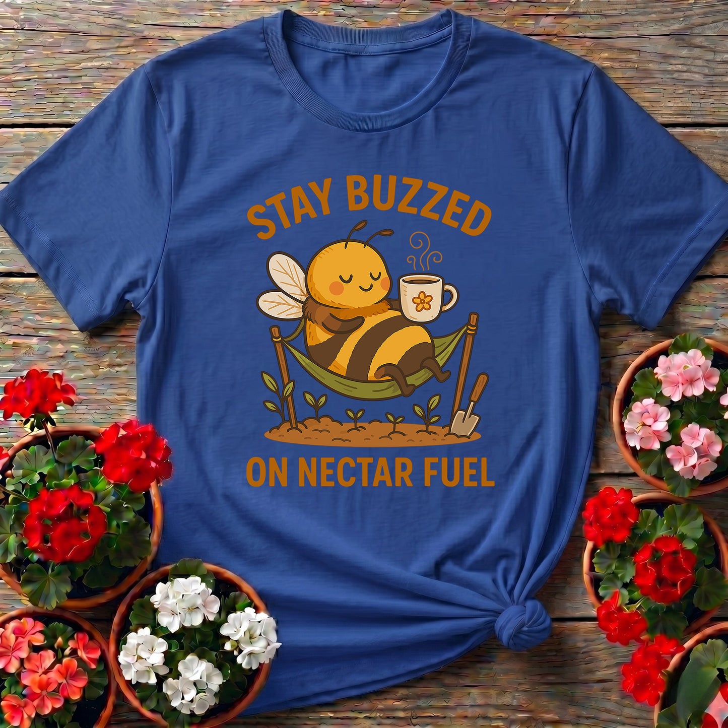 Stay Buzzed On Nectar Fuel Retro Kawaii Bee Tee