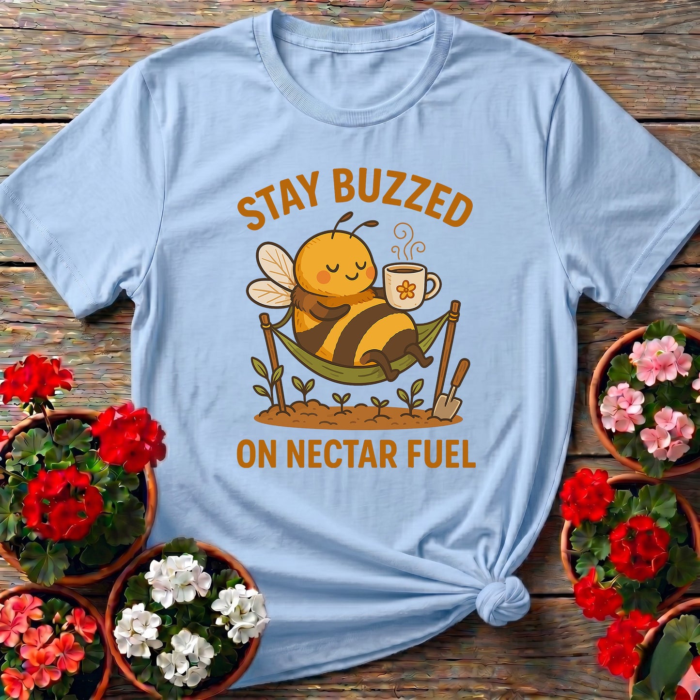 Stay Buzzed On Nectar Fuel Retro Kawaii Bee Tee