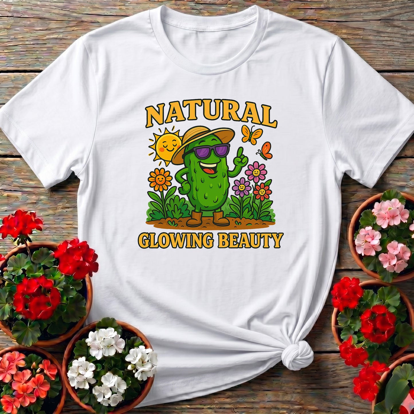 Natural Glowing Beauty Funny Pickle T-shirt