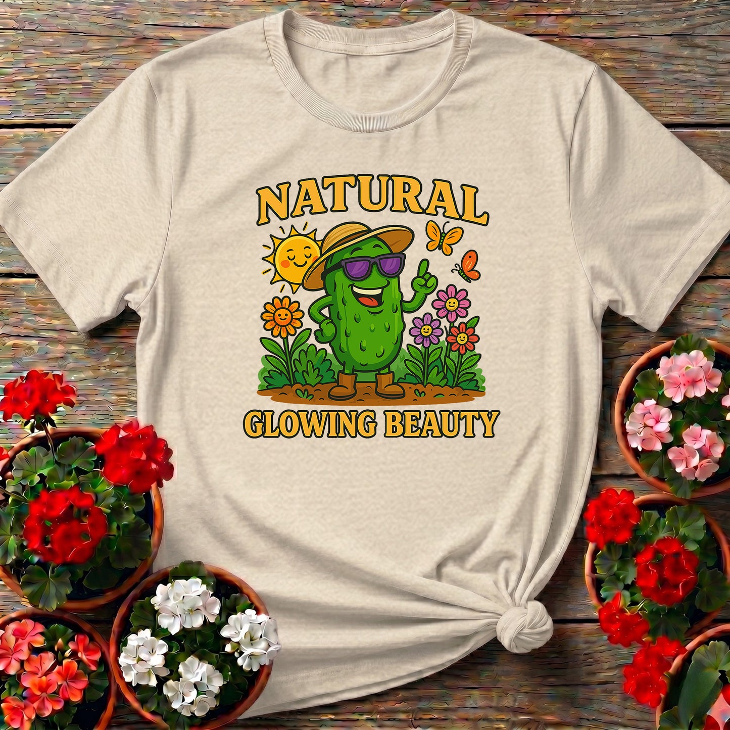 Natural Glowing Beauty Funny Pickle T-shirt
