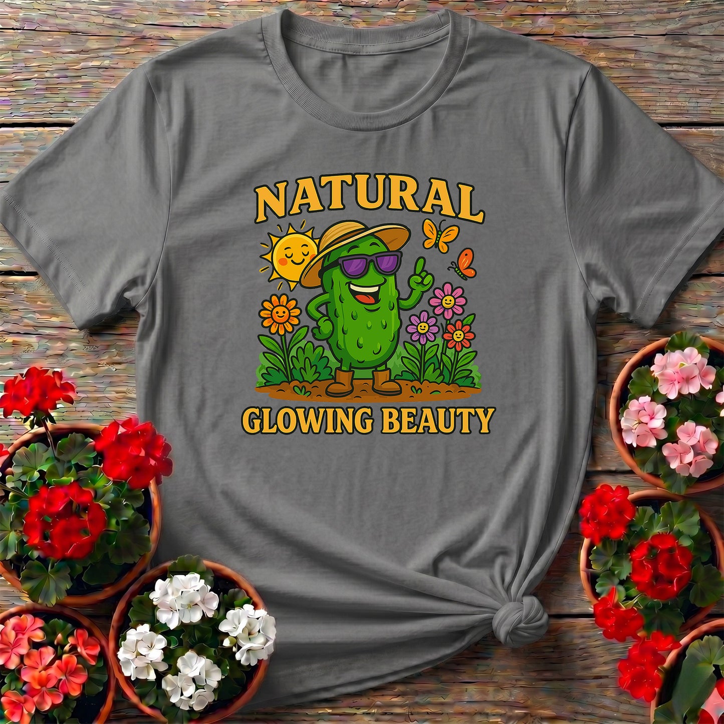 Natural Glowing Beauty Funny Pickle T-shirt