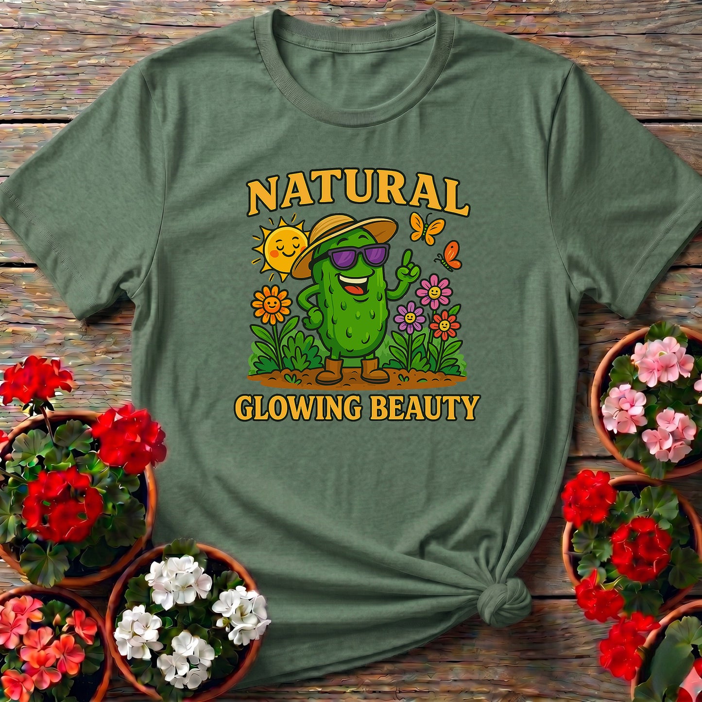 Natural Glowing Beauty Funny Pickle T-shirt