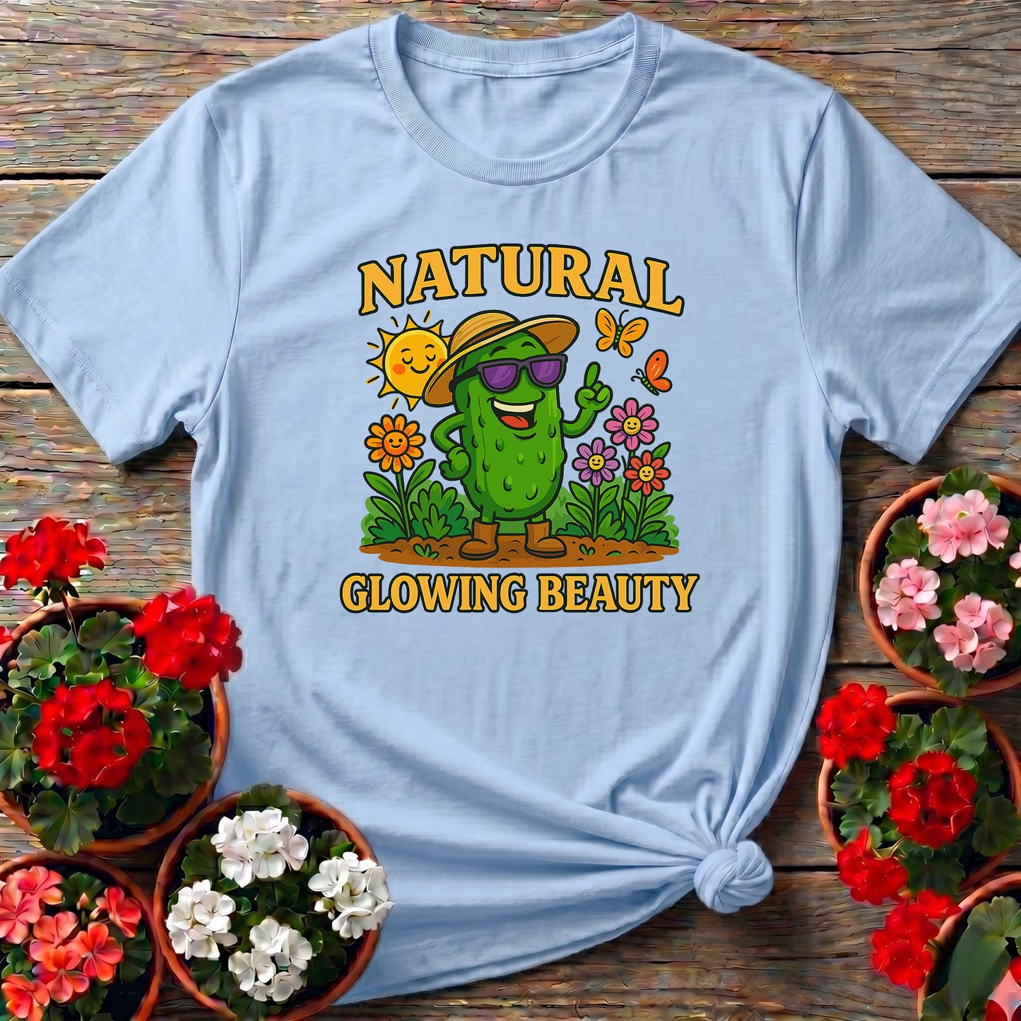 Natural Glowing Beauty Funny Pickle T-shirt