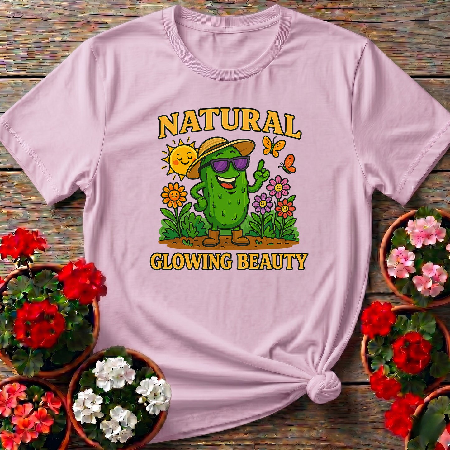 Natural Glowing Beauty Funny Pickle T-shirt