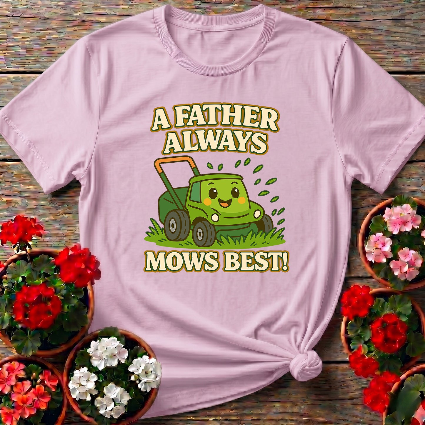 A Father Always Mows Best Kawaii Dad T-shirt