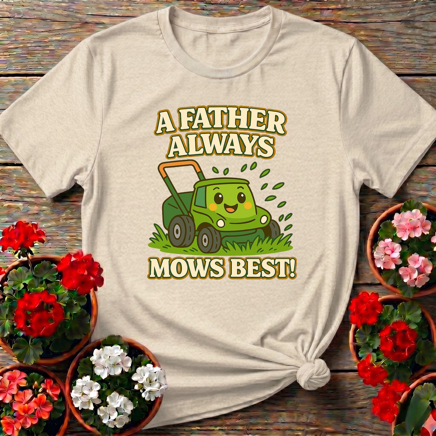 A Father Always Mows Best Kawaii Dad T-shirt