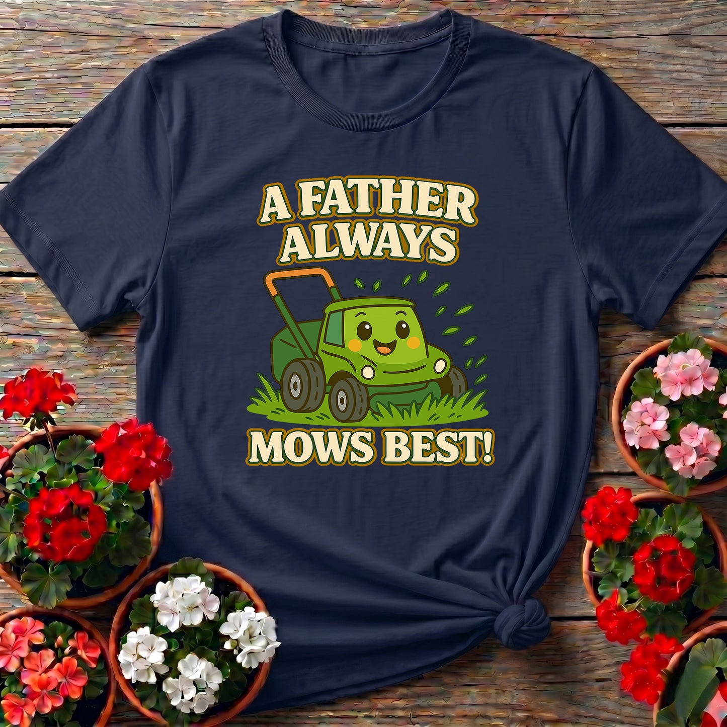 A Father Always Mows Best Kawaii Dad T-shirt
