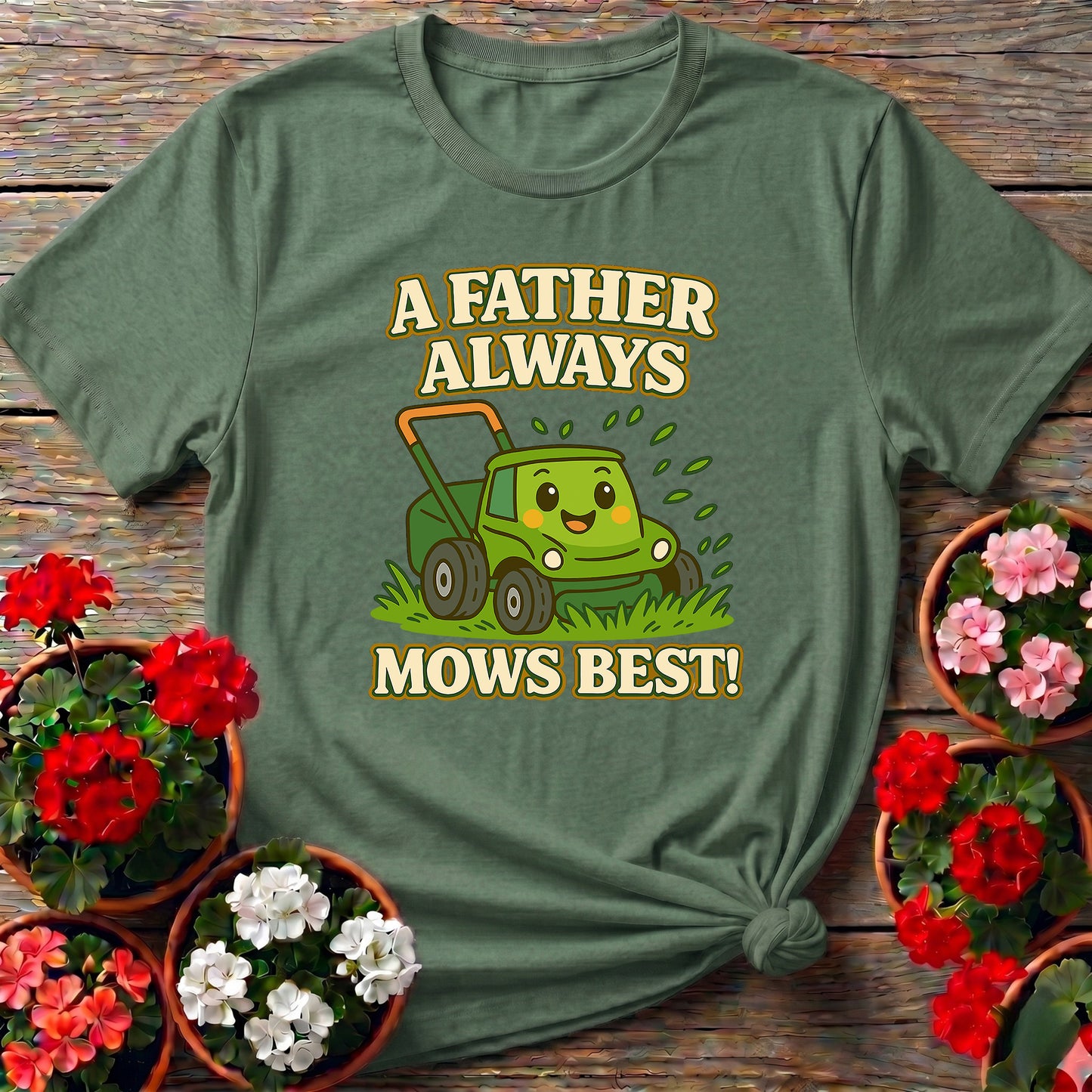 A Father Always Mows Best Kawaii Dad T-shirt