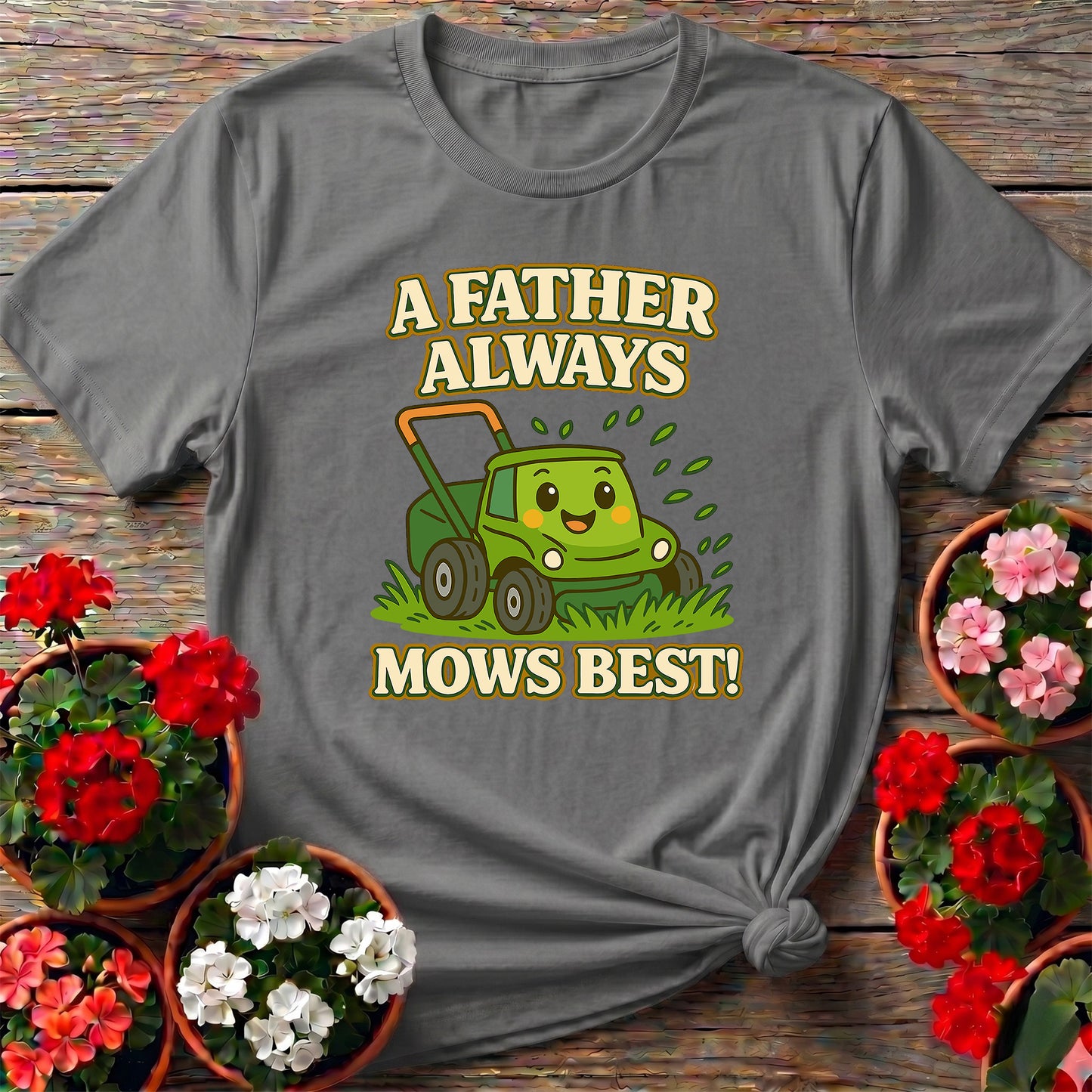 A Father Always Mows Best Kawaii Dad T-shirt