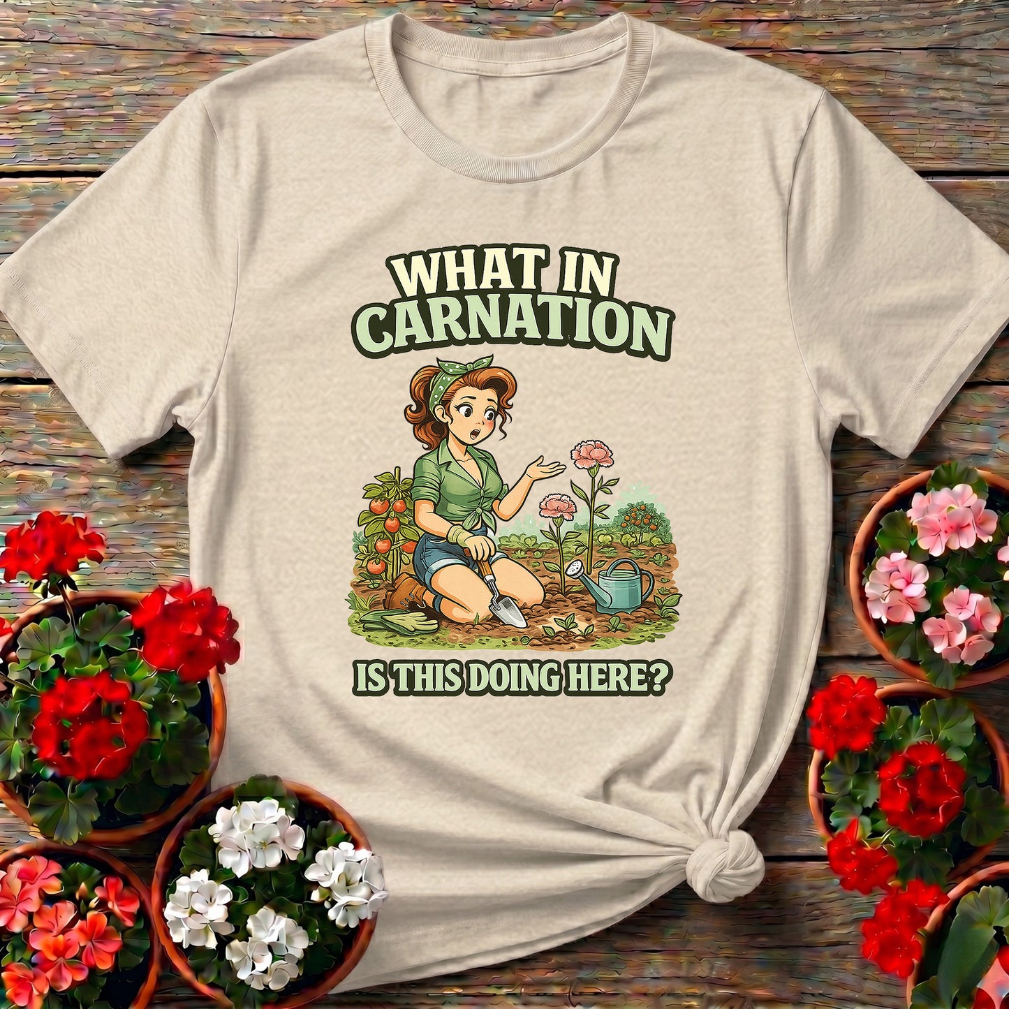 What In Carnation Pin-Up Gardener T-shirt