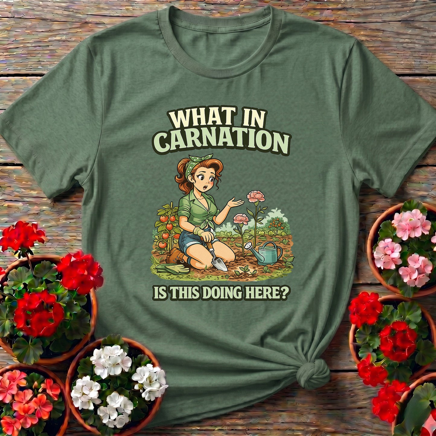 What In Carnation Pin-Up Gardener T-shirt
