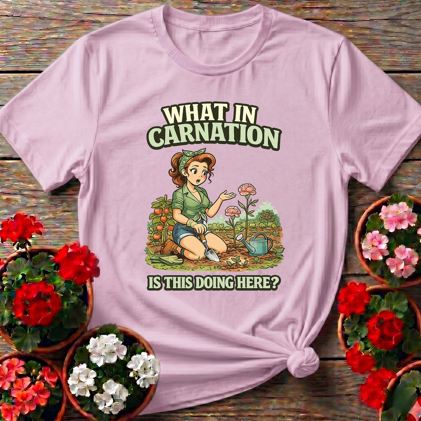 What In Carnation Pin-Up Gardener T-shirt