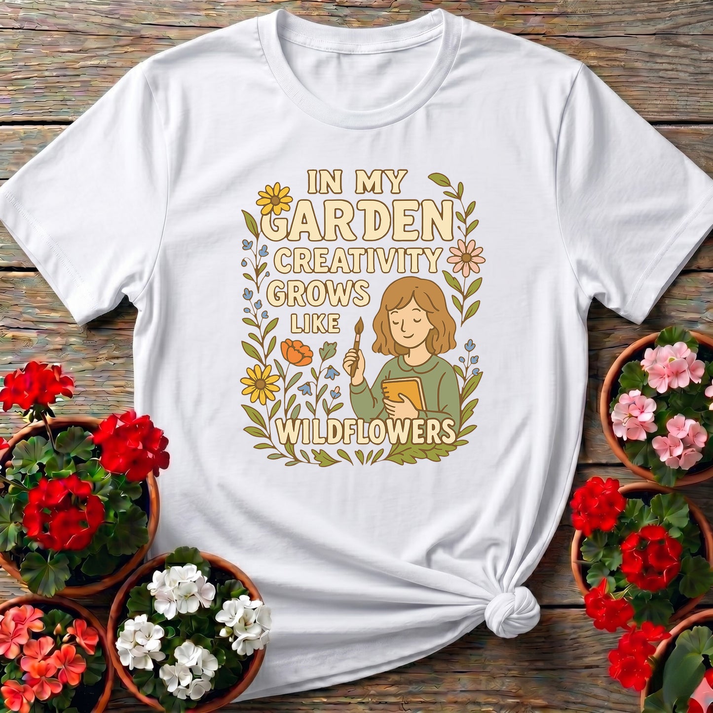In My Garden Creativity Grows Like Wildflowers Tee