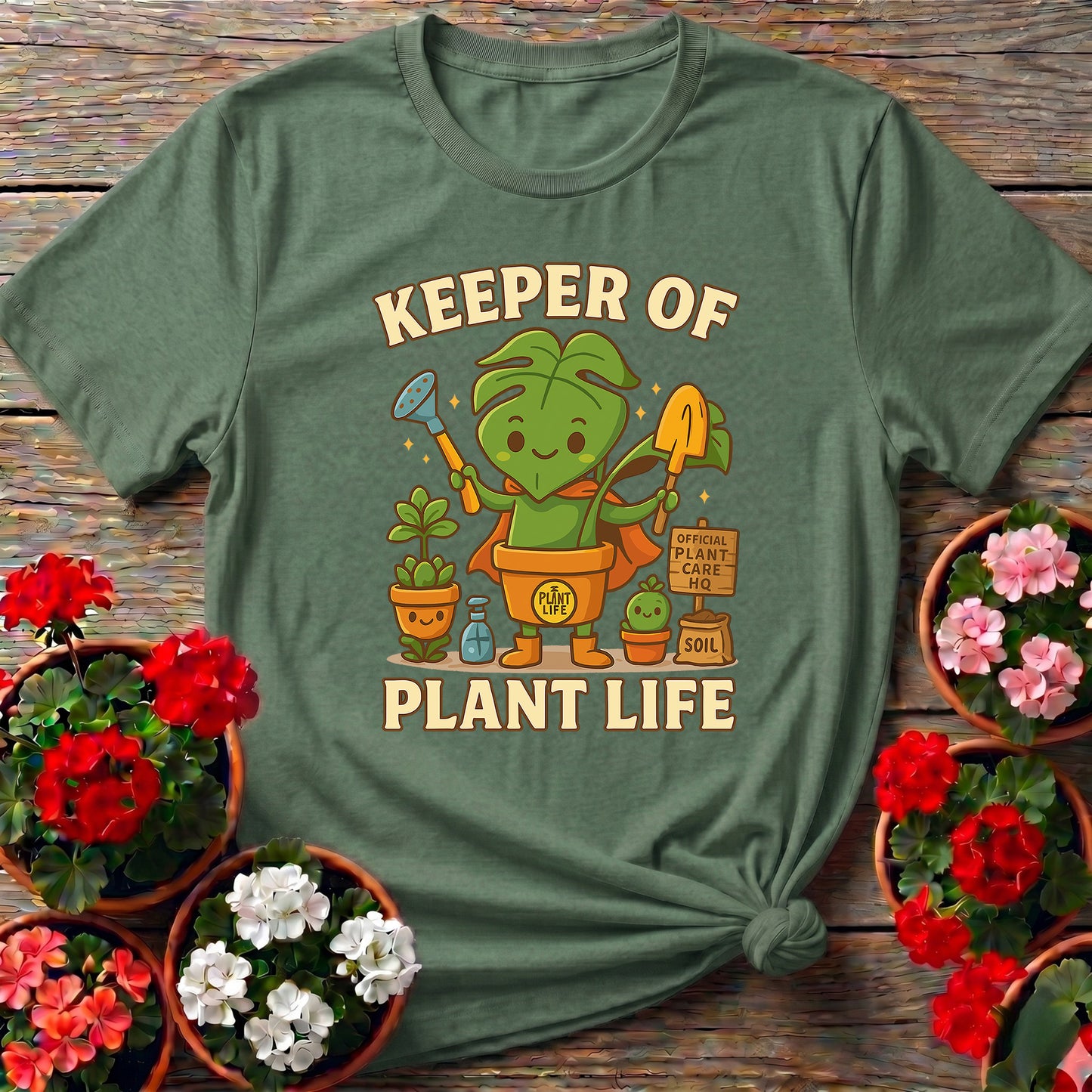 Keeper Of Plant Life Whimsical Houseplant Hero Tee