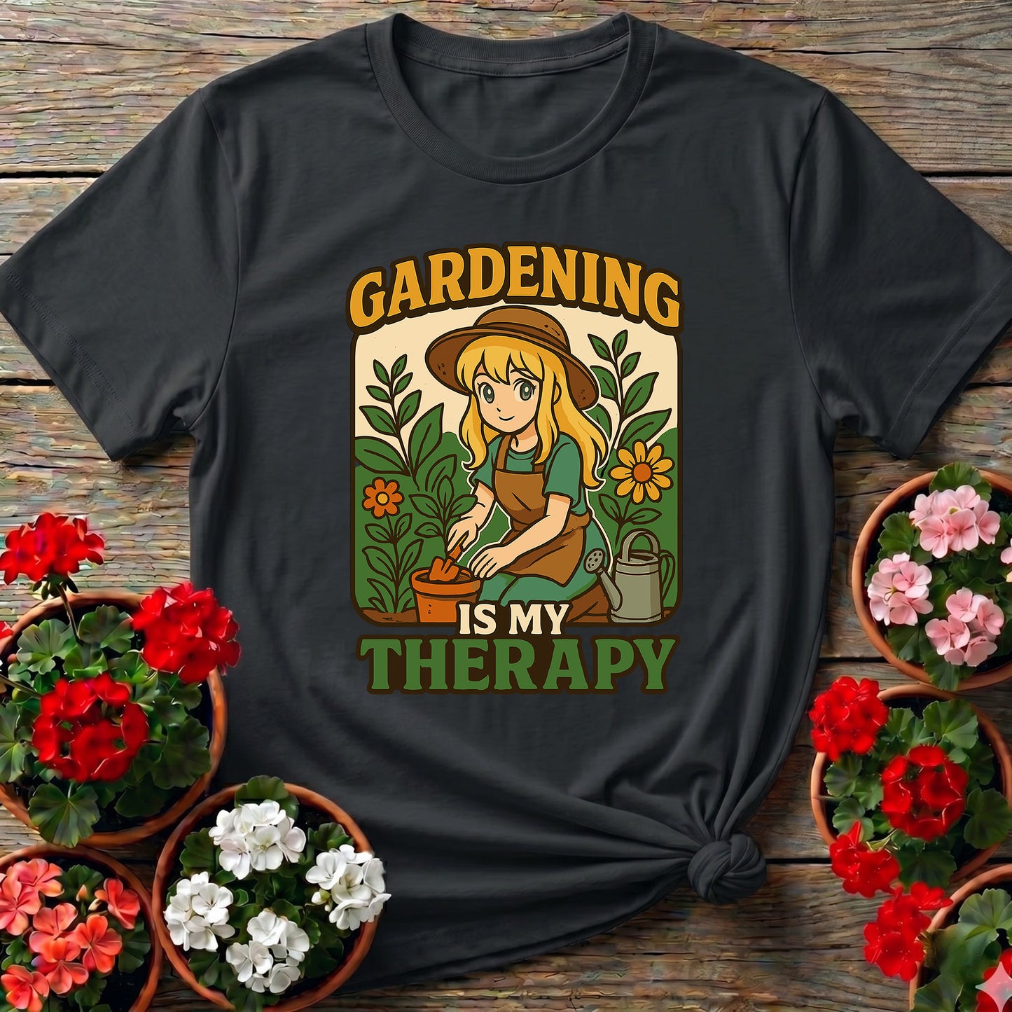 Gardening Is My Therapy Anime Planting T-shirt