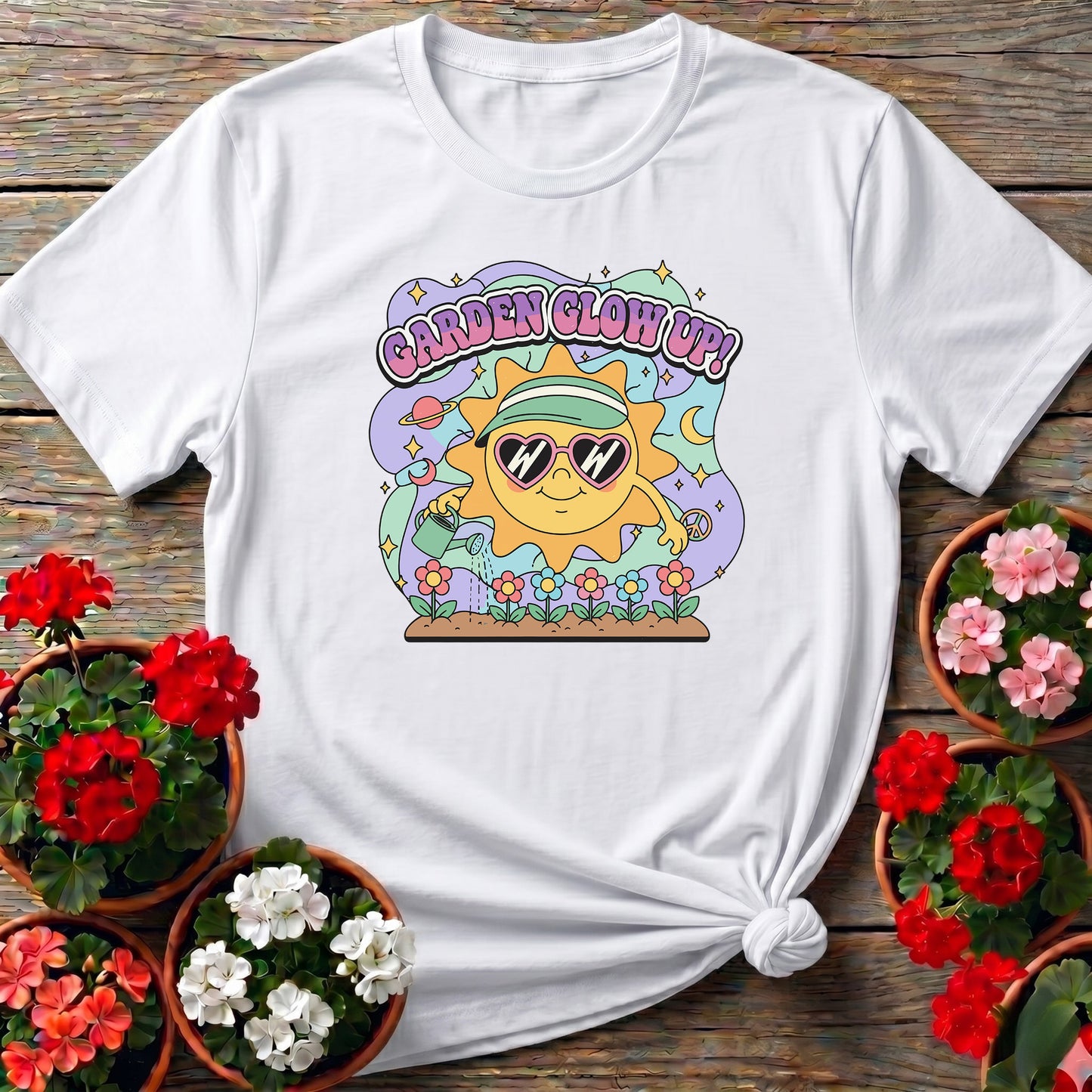 Garden Glow Up 90s Y2k Happy Sun Tee