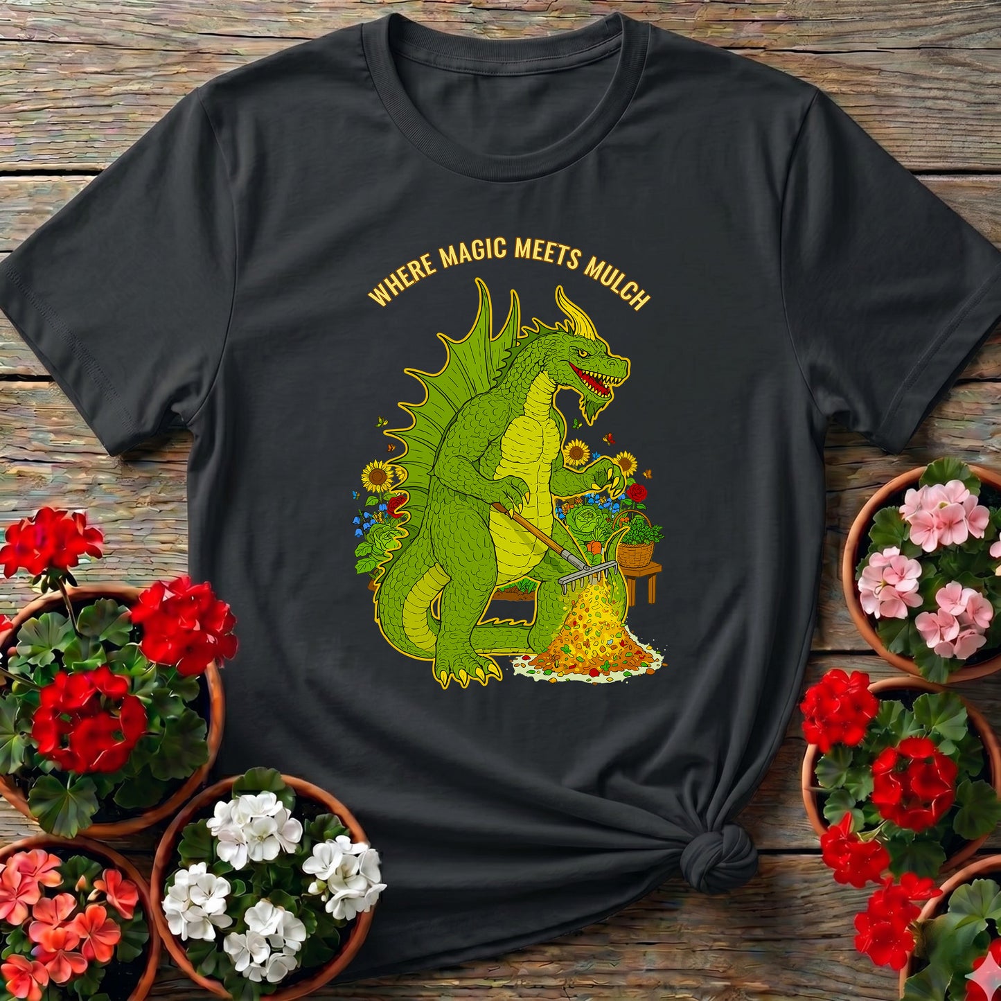Where Magic Meets Mulch Dragon T-shirt