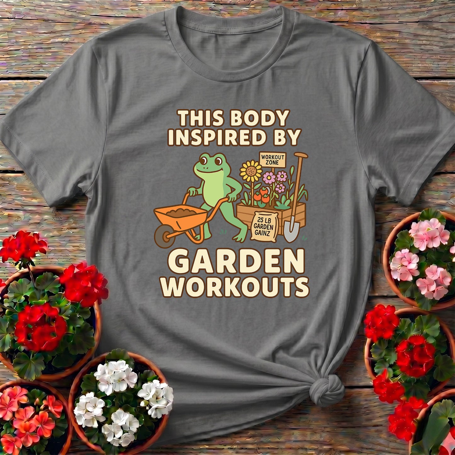 This Body Inspired By Garden Workouts Frog Tee