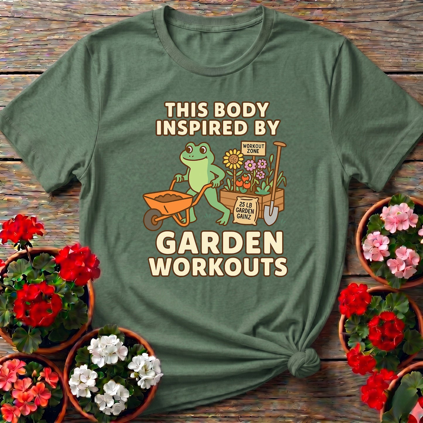 This Body Inspired By Garden Workouts Frog Tee