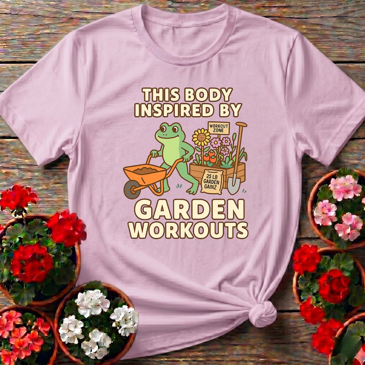 This Body Inspired By Garden Workouts Frog Tee