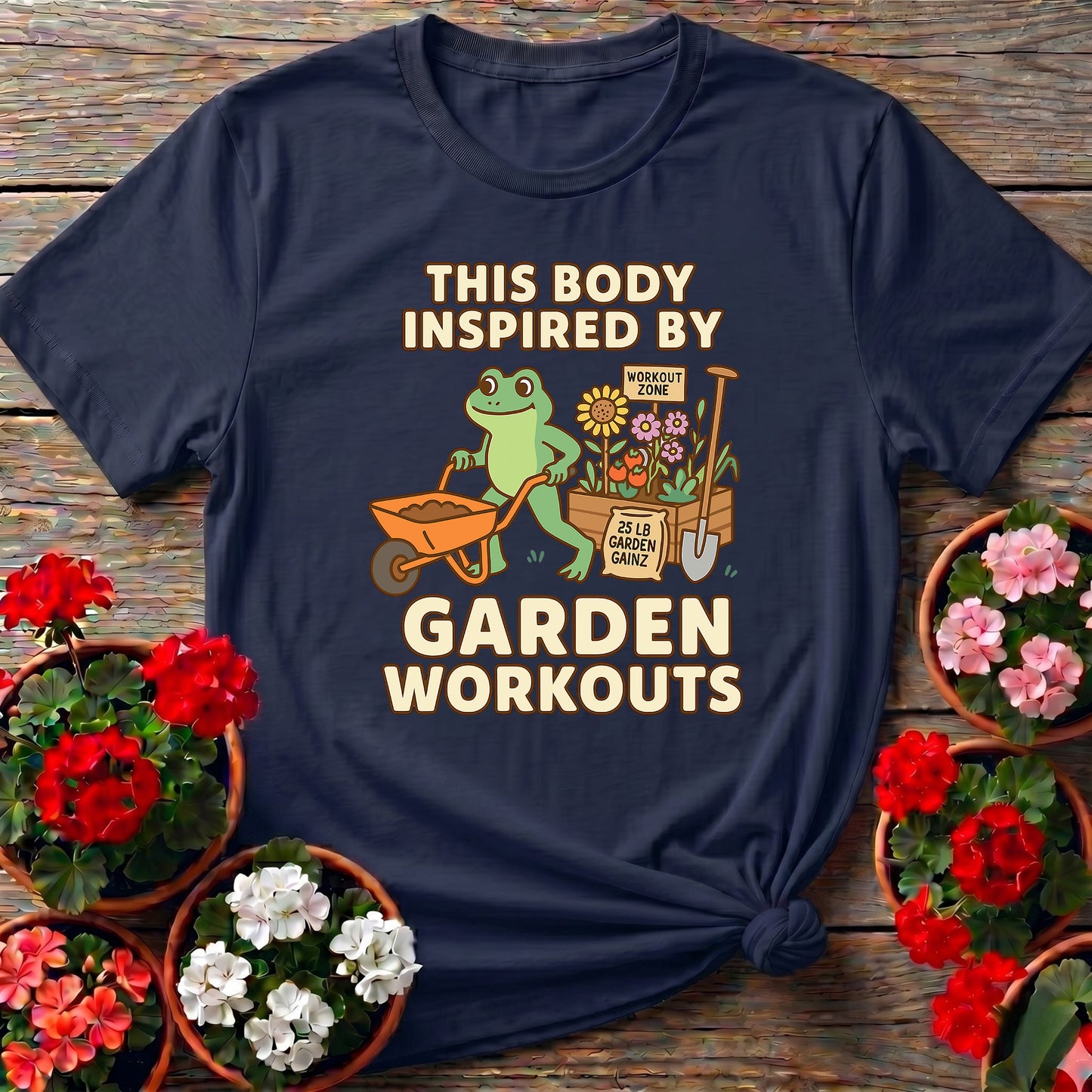 This Body Inspired By Garden Workouts Frog Tee