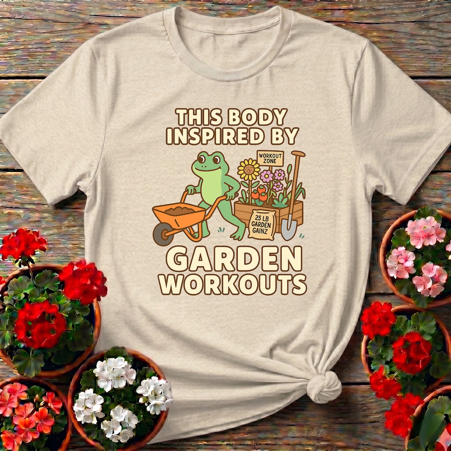 This Body Inspired By Garden Workouts Frog Tee