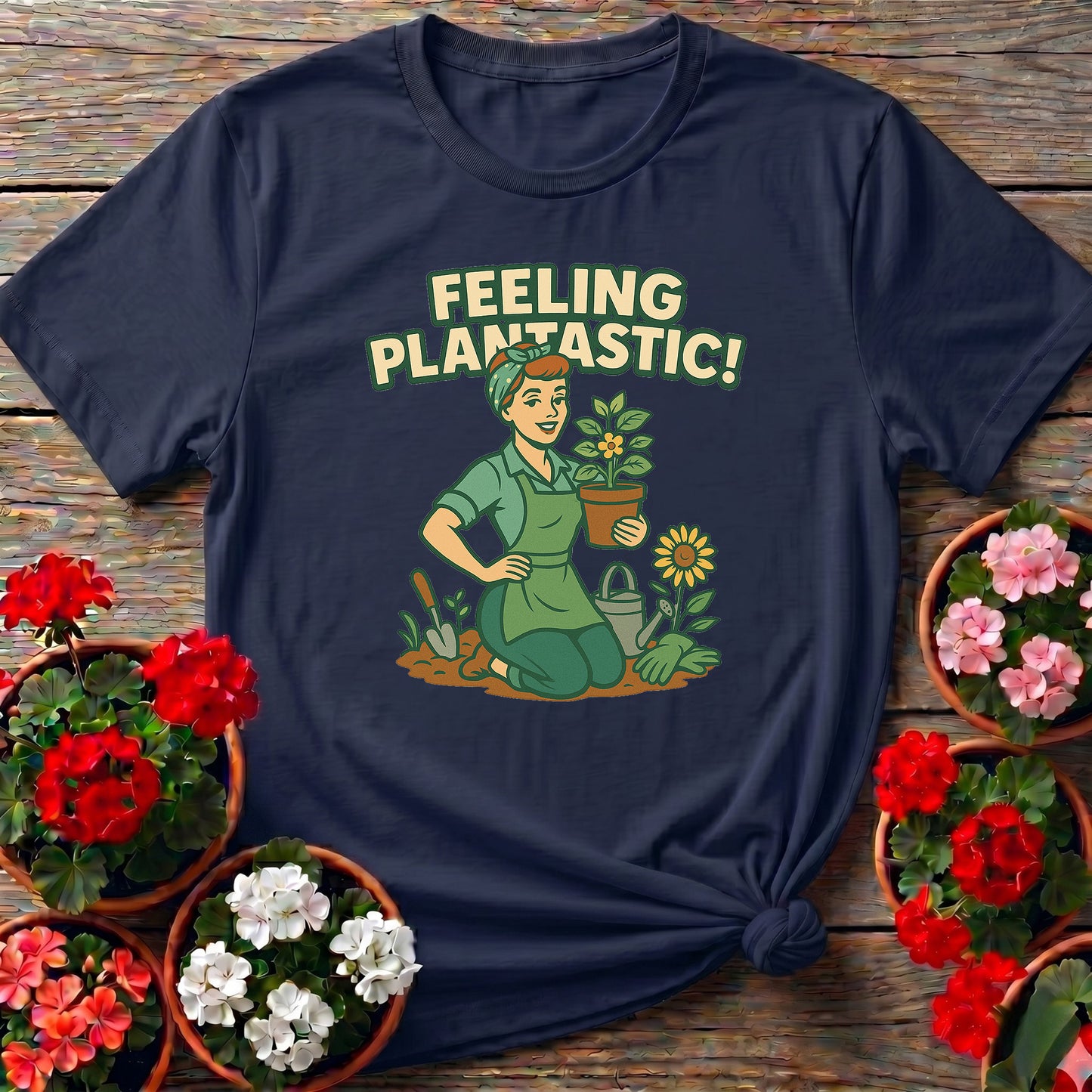 Feeling Plantastic Retro Pin Up Gardener Tee