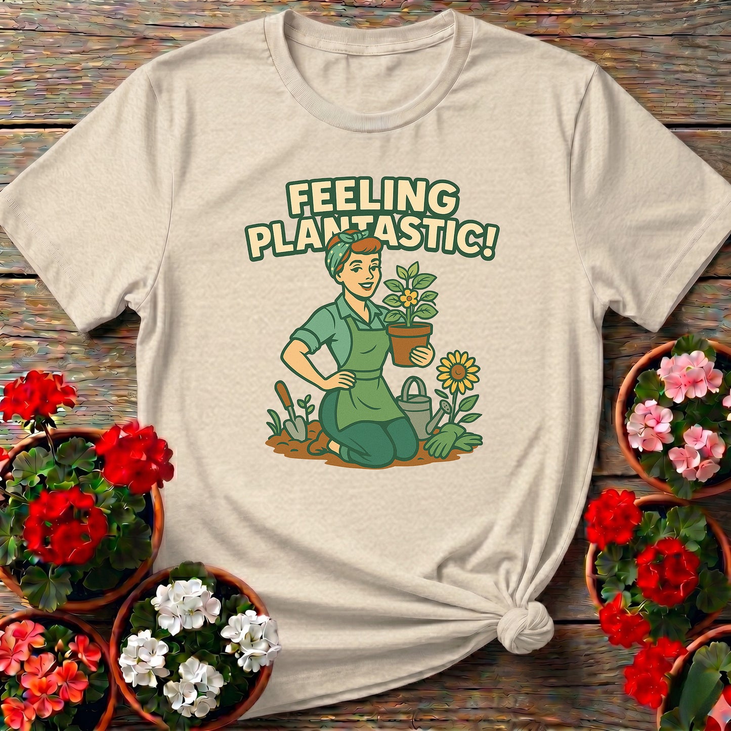 Feeling Plantastic Retro Pin Up Gardener Tee