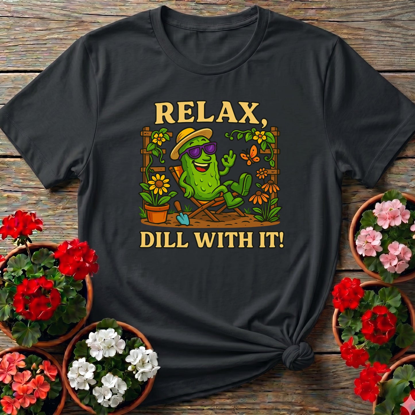 Relax Dill With It Funny Chill Pickle T-shirt