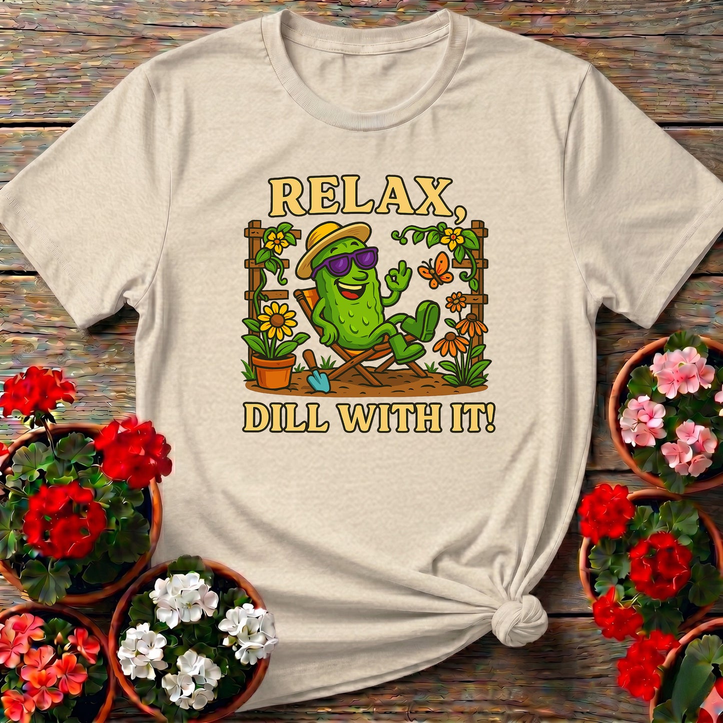 Relax Dill With It Funny Chill Pickle T-shirt