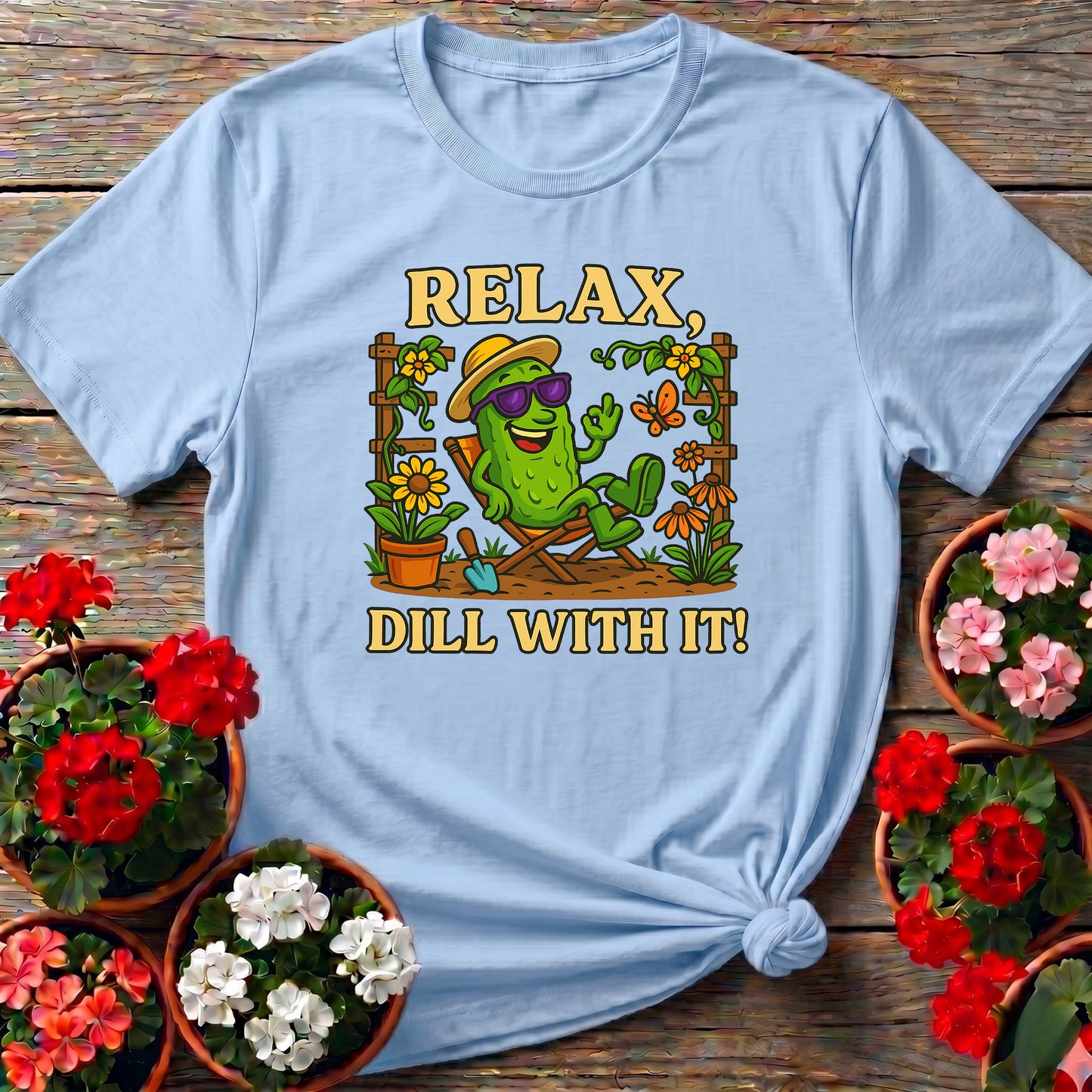 Relax Dill With It Funny Chill Pickle T-shirt