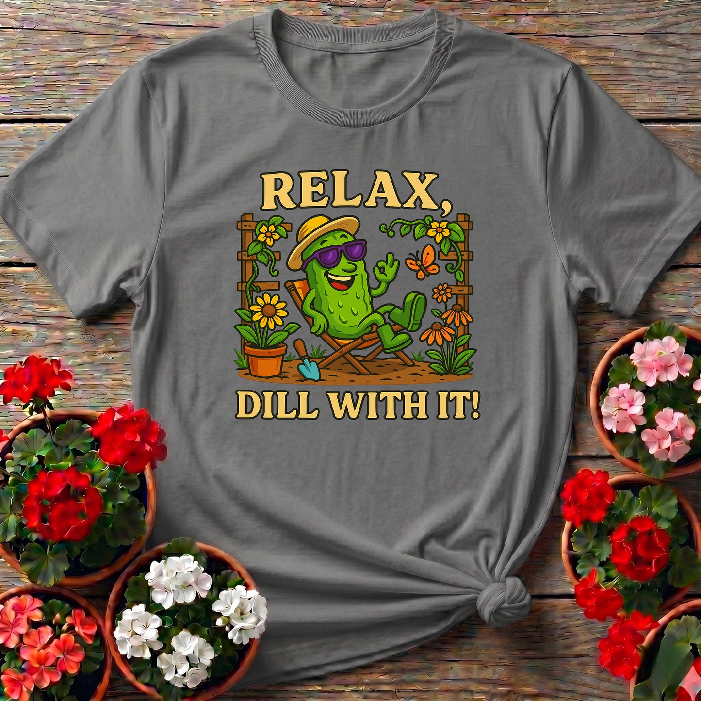 Relax Dill With It Funny Chill Pickle T-shirt