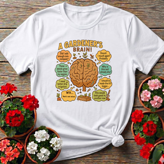 A Gardeners Brain Funny Raised Bed T-shirt