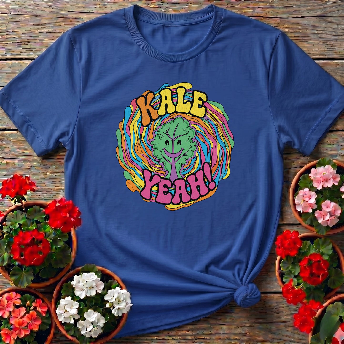 KALE YEAH Psychedelic Groovy Gardening T-shirt