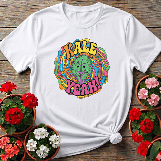 KALE YEAH Psychedelic Groovy Gardening T-shirt