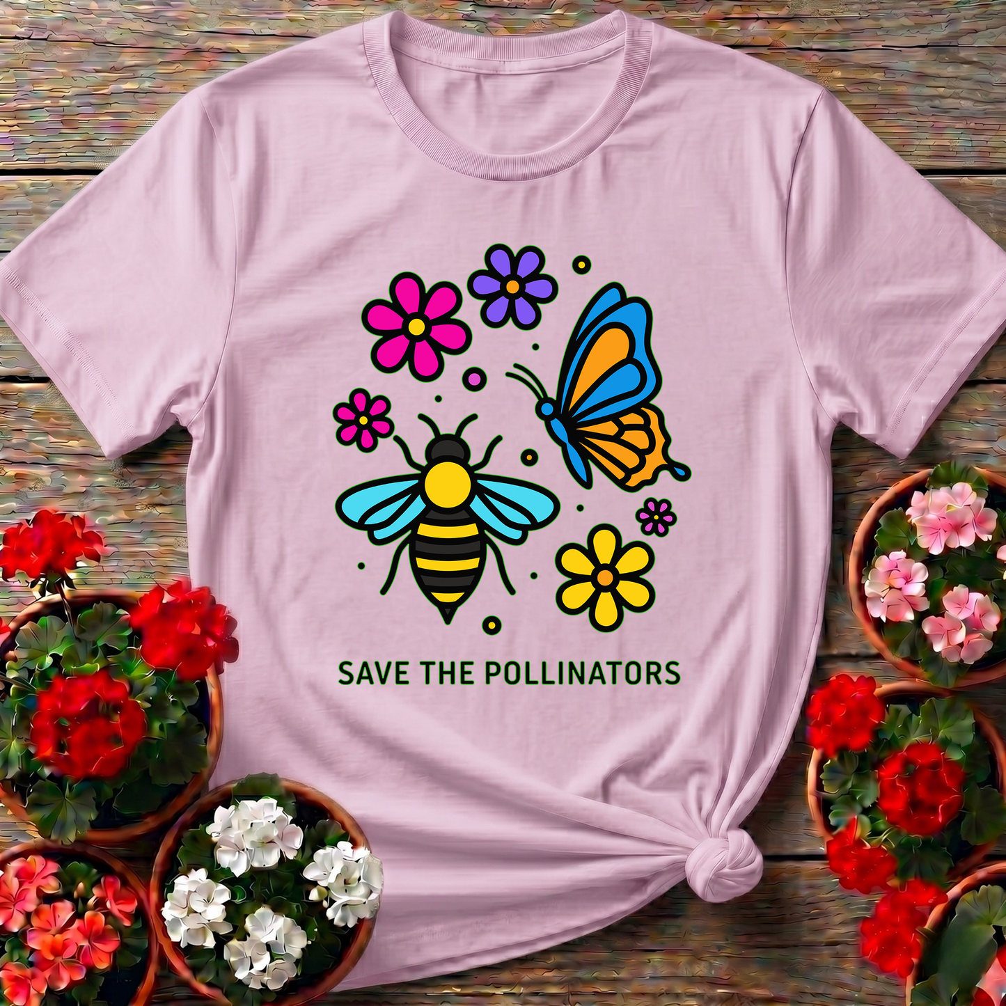Save The Pollinators Nature Conservation T-shirt
