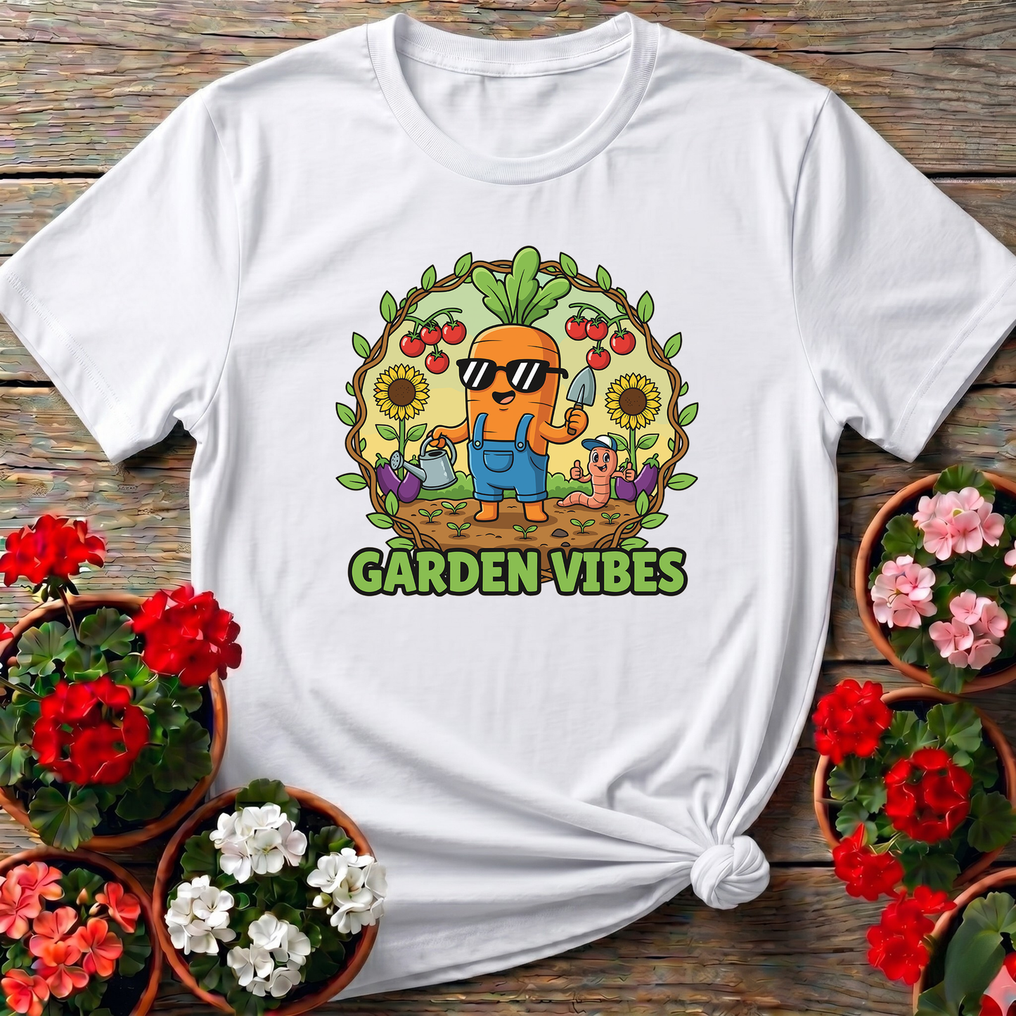 Cool Carrot Garden Vibes Cartoon T shirt