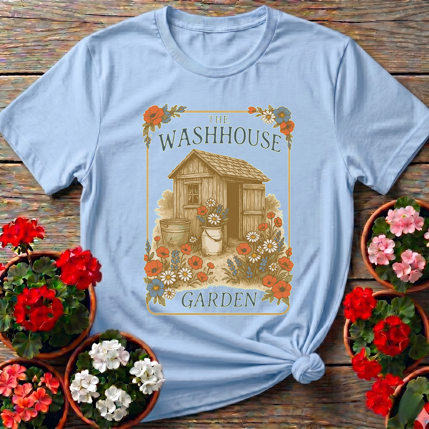 The Washhouse Garden Vintage Shed Botanical T-shirt