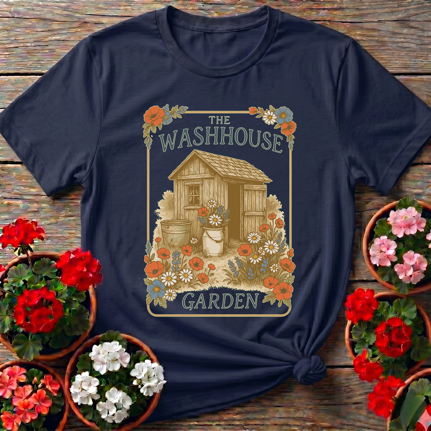 The Washhouse Garden Vintage Shed Botanical T-shirt