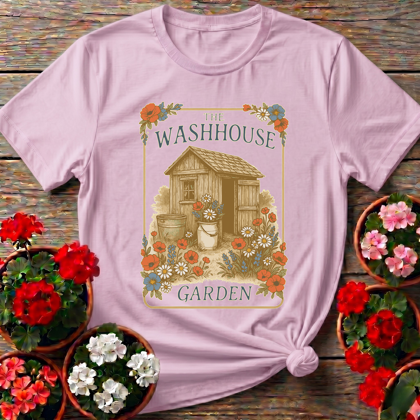 The Washhouse Garden Vintage Shed Botanical T-shirt