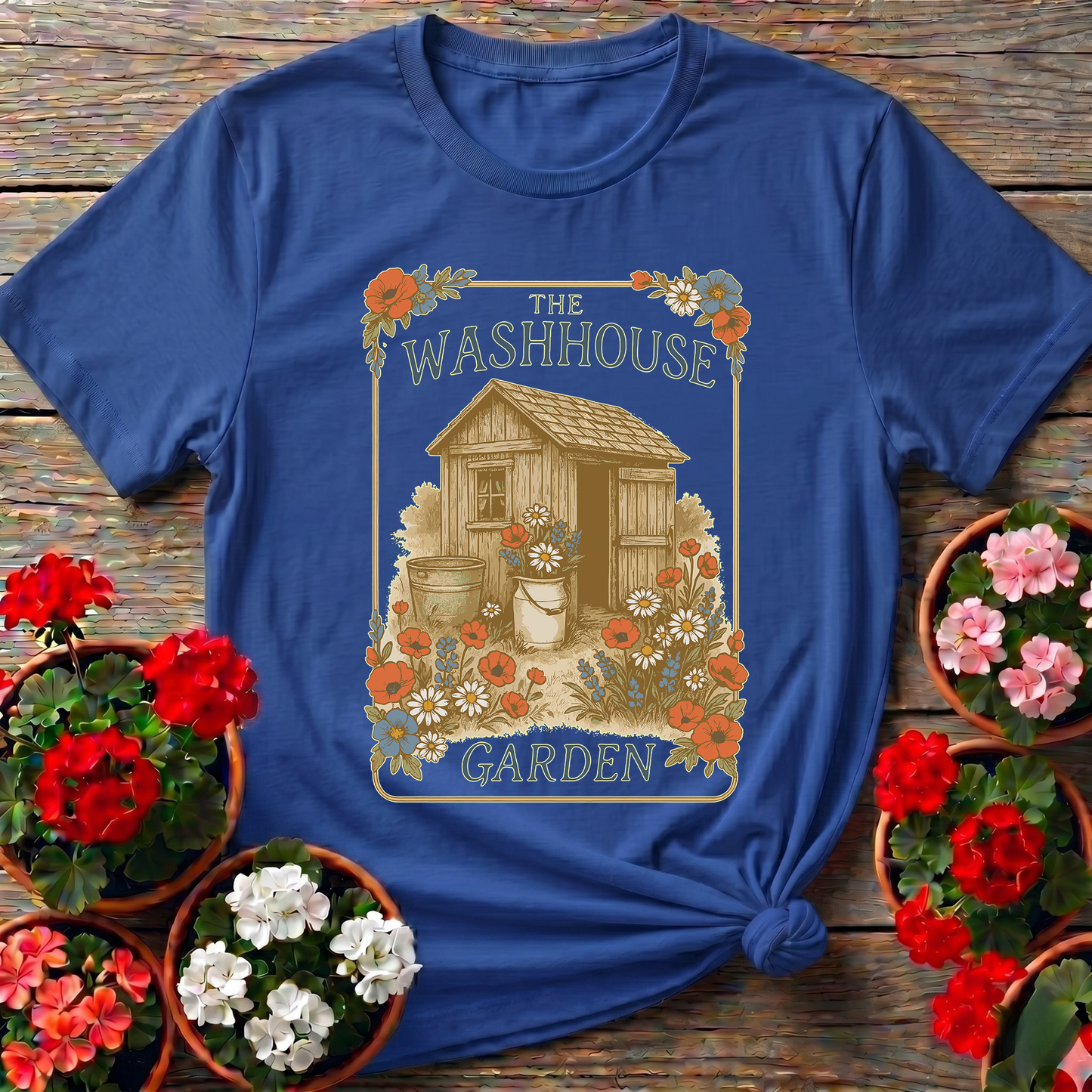 The Washhouse Garden Vintage Shed Botanical T-shirt
